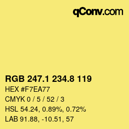 カラーコード: RGB 247.1 234.8 119 | qconv.com