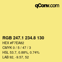 カラーコード: RGB 247.1 234.8 130 | qconv.com