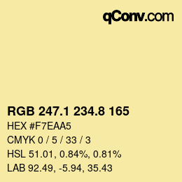 Color code: RGB 247.1 234.8 165 | qconv.com