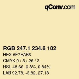 Color code: RGB 247.1 234.8 182 | qconv.com