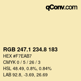 カラーコード: RGB 247.1 234.8 183 | qconv.com
