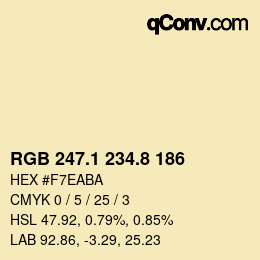 Color code: RGB 247.1 234.8 186 | qconv.com