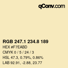 Color code: RGB 247.1 234.8 189 | qconv.com