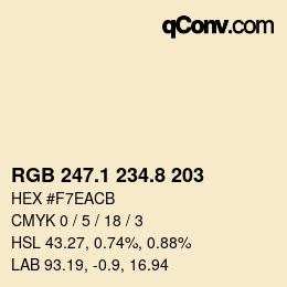 Color code: RGB 247.1 234.8 203 | qconv.com