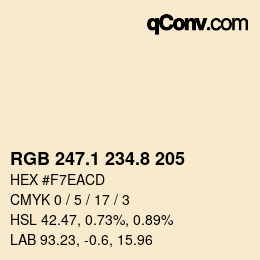 カラーコード: RGB 247.1 234.8 205 | qconv.com