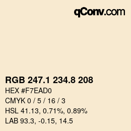 Color code: RGB 247.1 234.8 208 | qconv.com