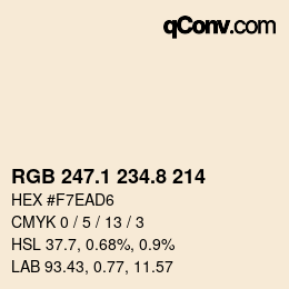 Color code: RGB 247.1 234.8 214 | qconv.com