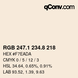 Farbcode: RGB 247.1 234.8 218 | qconv.com