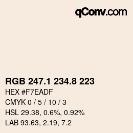 Color code: RGB 247.1 234.8 223 | qconv.com