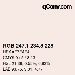 Color code: RGB 247.1 234.8 228 | qconv.com