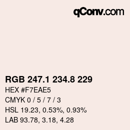 Color code: RGB 247.1 234.8 229 | qconv.com