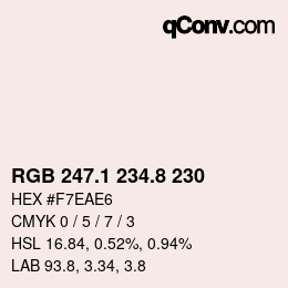Color code: RGB 247.1 234.8 230 | qconv.com