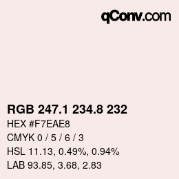 Color code: RGB 247.1 234.8 232 | qconv.com