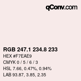Color code: RGB 247.1 234.8 233 | qconv.com