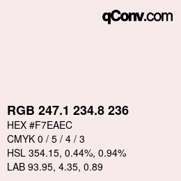 Color code: RGB 247.1 234.8 236 | qconv.com