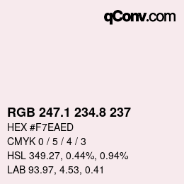 Color code: RGB 247.1 234.8 237 | qconv.com
