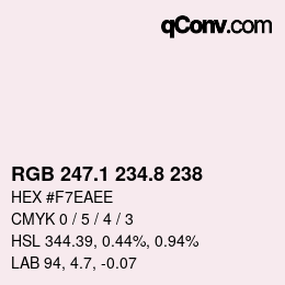 Color code: RGB 247.1 234.8 238 | qconv.com