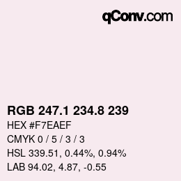 Color code: RGB 247.1 234.8 239 | qconv.com
