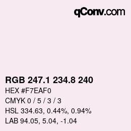 Color code: RGB 247.1 234.8 240 | qconv.com