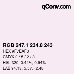 Color code: RGB 247.1 234.8 243 | qconv.com