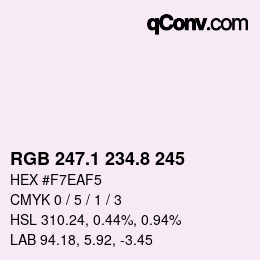 Color code: RGB 247.1 234.8 245 | qconv.com