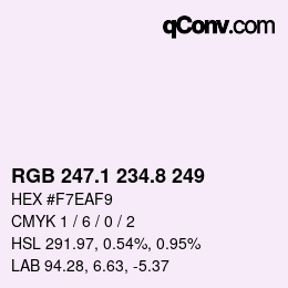 Color code: RGB 247.1 234.8 249 | qconv.com