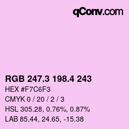 カラーコード: RGB 247.3 198.4 243 | qconv.com