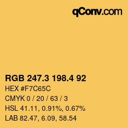 カラーコード: RGB 247.3 198.4 92 | qconv.com