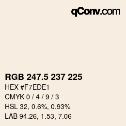 Farbcode: RGB 247.5 237 225 | qconv.com