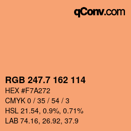 カラーコード: RGB 247.7 162 114 | qconv.com