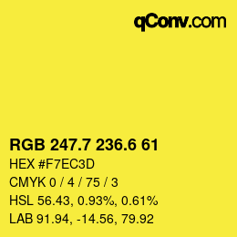 カラーコード: RGB 247.7 236.6 61 | qconv.com