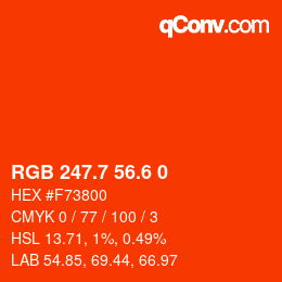 カラーコード: RGB 247.7 56.6 0 | qconv.com