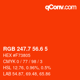 カラーコード: RGB 247.7 56.6 5 | qconv.com