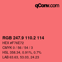 Color code: RGB 247.9 110.2 114 | qconv.com