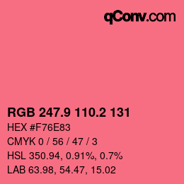 カラーコード: RGB 247.9 110.2 131 | qconv.com