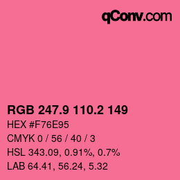 カラーコード: RGB 247.9 110.2 149 | qconv.com
