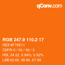 カラーコード: RGB 247.9 110.2 17 | qconv.com