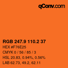 カラーコード: RGB 247.9 110.2 37 | qconv.com