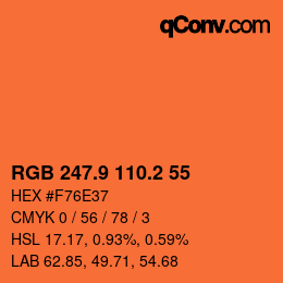 カラーコード: RGB 247.9 110.2 55 | qconv.com