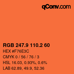 Color code: RGB 247.9 110.2 60 | qconv.com
