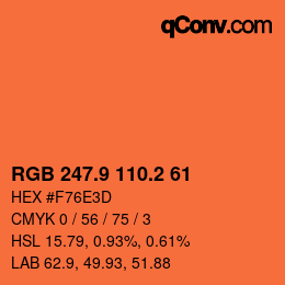 Color code: RGB 247.9 110.2 61 | qconv.com