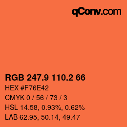 Color code: RGB 247.9 110.2 66 | qconv.com