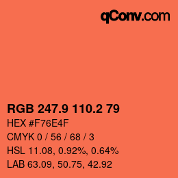 Color code: RGB 247.9 110.2 79 | qconv.com