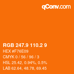 Color code: RGB 247.9 110.2 9 | qconv.com