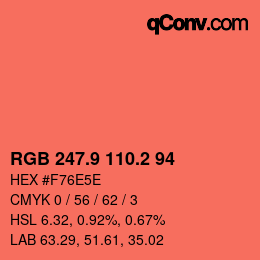 Color code: RGB 247.9 110.2 94 | qconv.com
