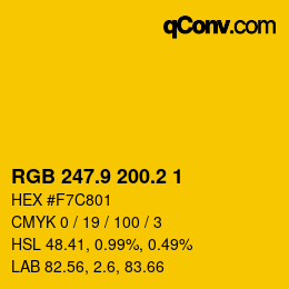 カラーコード: RGB 247.9 200.2 1 | qconv.com