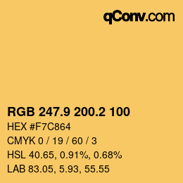Color code: RGB 247.9 200.2 100 | qconv.com