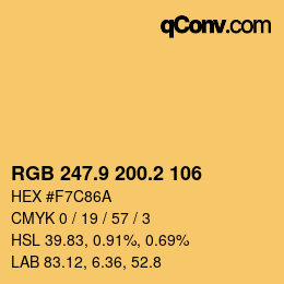 カラーコード: RGB 247.9 200.2 106 | qconv.com