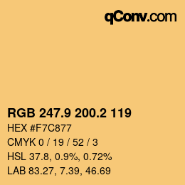 Color code: RGB 247.9 200.2 119 | qconv.com