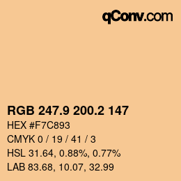 Color code: RGB 247.9 200.2 147 | qconv.com